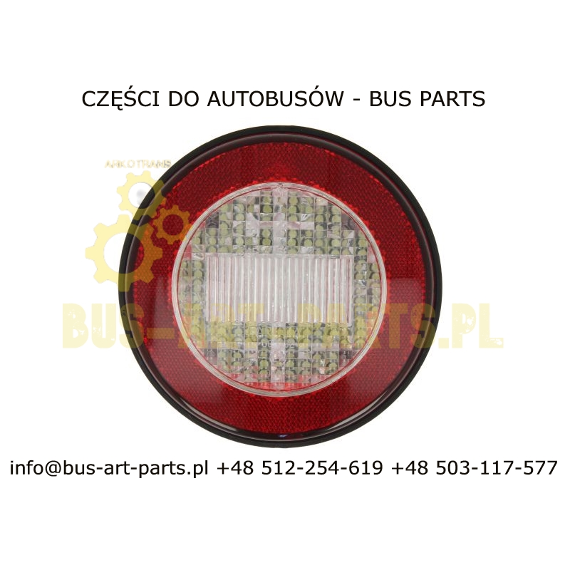 LAMPA TYŁ VAN HOOL LED 24V COFANIA ODBLASK TYŁ OKRĄGŁA FI-122mm