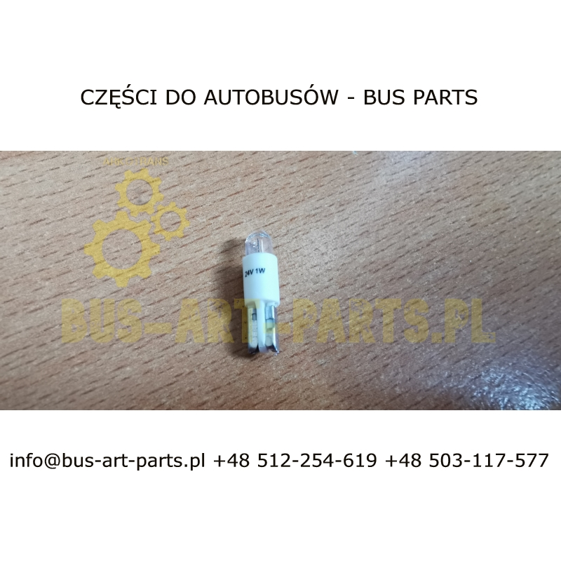 ŻARÓWKA PODŚWIETLENIA KLAWISZA I DESKI ROZDZIELCZEJ 1W 24V Z IZOLACJĄ TERMICZNĄ SETRA MERCEDES BOVA MAN NEOPLAN