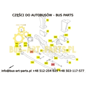 AMORTYZATOR OSI WLECZONEJ SETRA S4.. MERCEDES TRAVEGO  L-435/603 Q-14/M14 BEZ OSŁONY