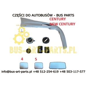 WKŁAD LUSTERKA MAŁY DOLNY 178X153 24V SCANIA IRIZAR PB CENTURY NEW CENTURY