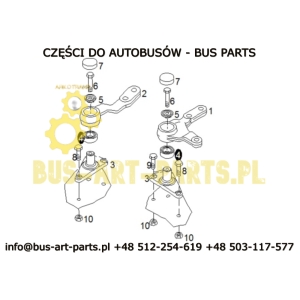 ŁOŻYSKO WSPORNIKA DRĄŻKÓW KIEROWNICZYCH - WĄSA MAN A01 A21 R07 R08
