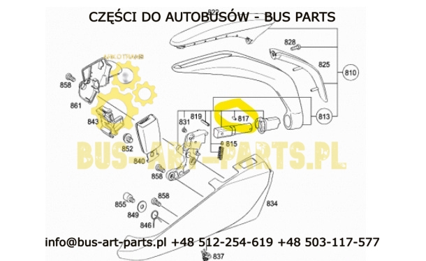 KOŁEK ROZPRĘŻNY DO BLOKADY PODŁOKIETNIKA SETRA  S5.. MB TOURISMO NSC