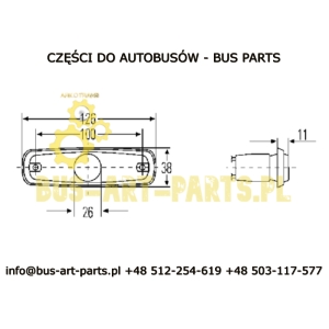 LAMPA OBRYSOWA BIAŁA BOVA NEOPLAN SCANIA IRIZAR IVECO