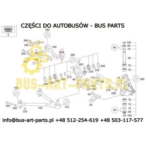 NAKRĘTKA SWORZNIA WAHACZA PRZÓD GÓRNY WAHACZ BOVA 95- SETRA S4.. MERCEDES TRAVEGO TOURISMO  ZF RL75
