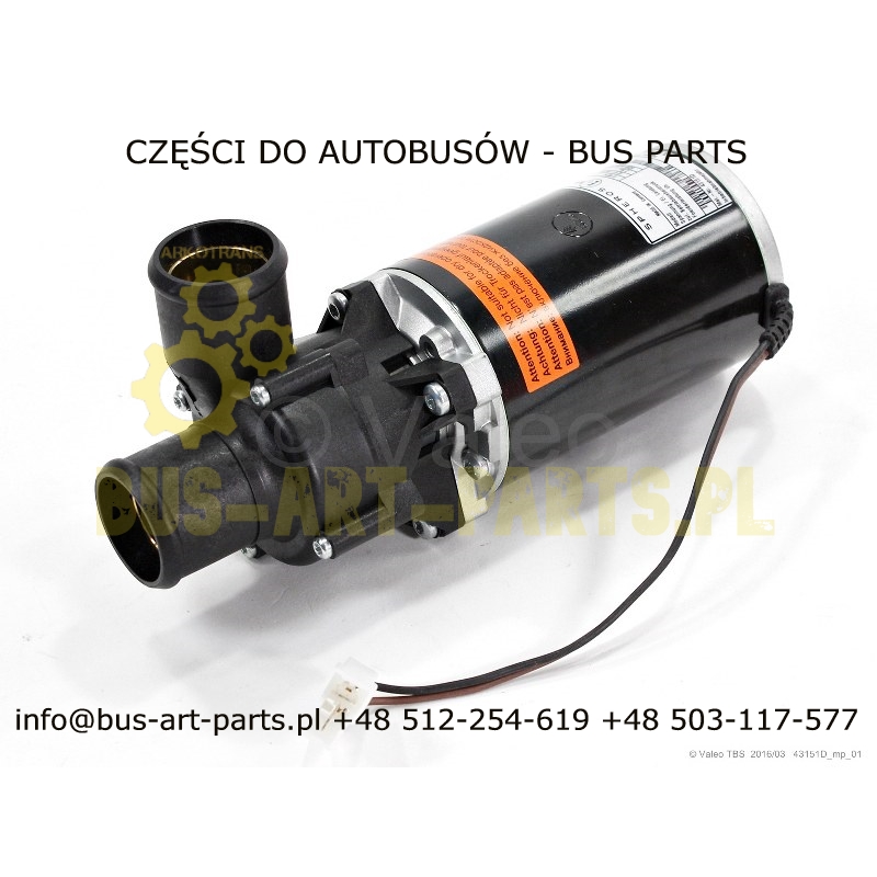 POMPA OBIEGOWA WODY OGRZEWANIA U4814 WEBASTO SPHEROS VALEO 5200L/H ZWYKŁY NAPĘD WIRNIKA