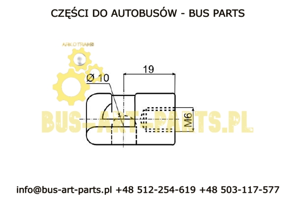 KOŃCÓWKA SIŁOWNIKA KLAPY M6 / Q-10