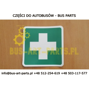 NAKLEJKA APTECZKA 130X130 ZIELONY KRZYŻ