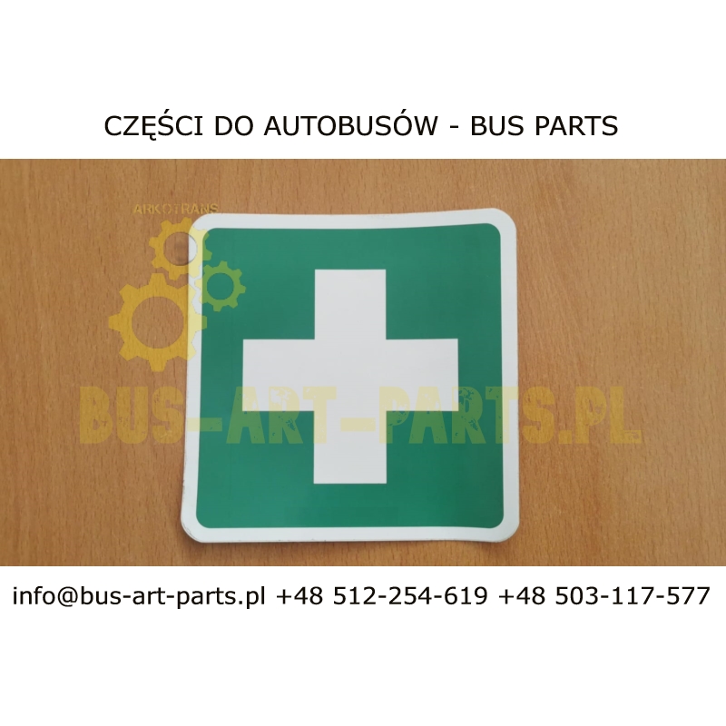 NAKLEJKA APTECZKA 130X130 ZIELONY KRZYŻ