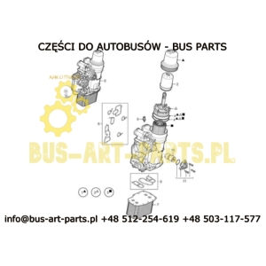KOMPLET USZCZELEK PODSTAWY CHŁODNICY FILTRA OLEJU VDL FUTURA II E6 SOLARIS URBINO DAF MX11 E6