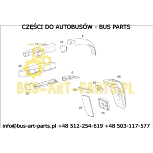 OBUDOWA LUSTERKA GÓRNA PRZEDNIA LEWA MERCEDES TRAVEGO TOURISMO ZESTAW 5,45,10