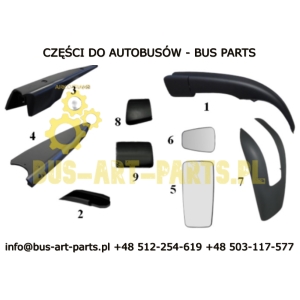 OBUDOWA LUSTERKA GÓRNA PRZEDNIA LEWA MERCEDES TRAVEGO TOURISMO ZESTAW 5,45,10