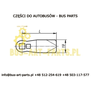 LIZACZEK JEZYCZEK ZAMKA OTWÓR 8X8 ODSADZENIE 0mm L-45mm