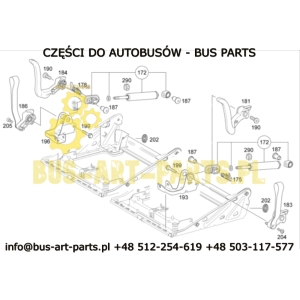 DŹWIGNIA ZWALNIANIA SIŁOWNIKA PRAWY FOTELA NSC EVOBUS PO 2009- SETRA S4.. MERCEDES TOURISMO TRAVEGO