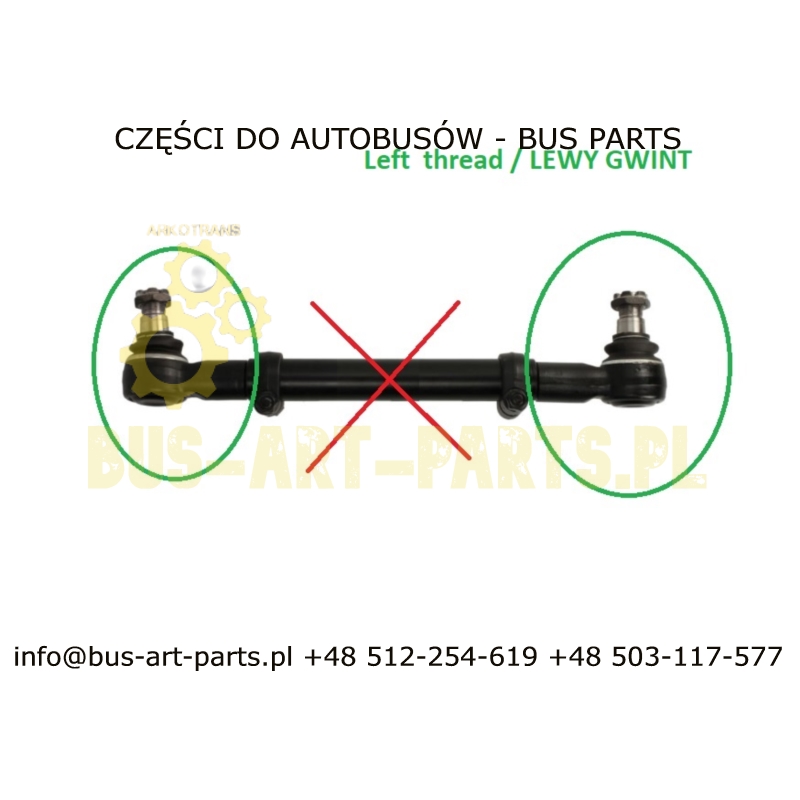 KOŃCÓWKA DRĄŻKA LEWA VAN HOOL T9.. 10861014 DŁUGA