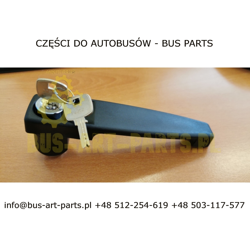 KLAMKA Z WKŁADKĄ DRZWI IVECO WING MAGO WCISKANY Z KLUCZEM SECURITY Z ZABEZPIECZENIEM NA WCIŚNIĘCIE ( BEZ PODKŁADKI )