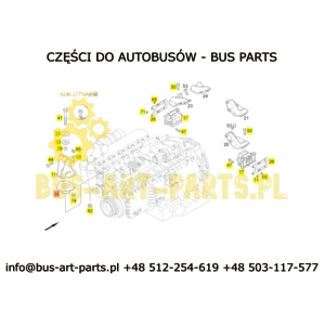 PODUSZKA SILNIKA MERCEDES TOURISMO INTEGRO SETRA S4.. GT UL EURO 4 OM457HLA SILNIK LEŻĄCY TYLNA ŚRODKOWA  A0002400118 0002400118