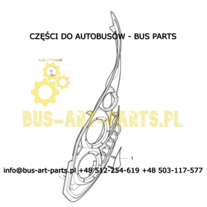 OKULAR OPRAWA REFLEKTORÓW PRAWA VDL FUTURA 2 - ZAMIENNIK DO ADAPTACJI BEZ MOCOWAŃ