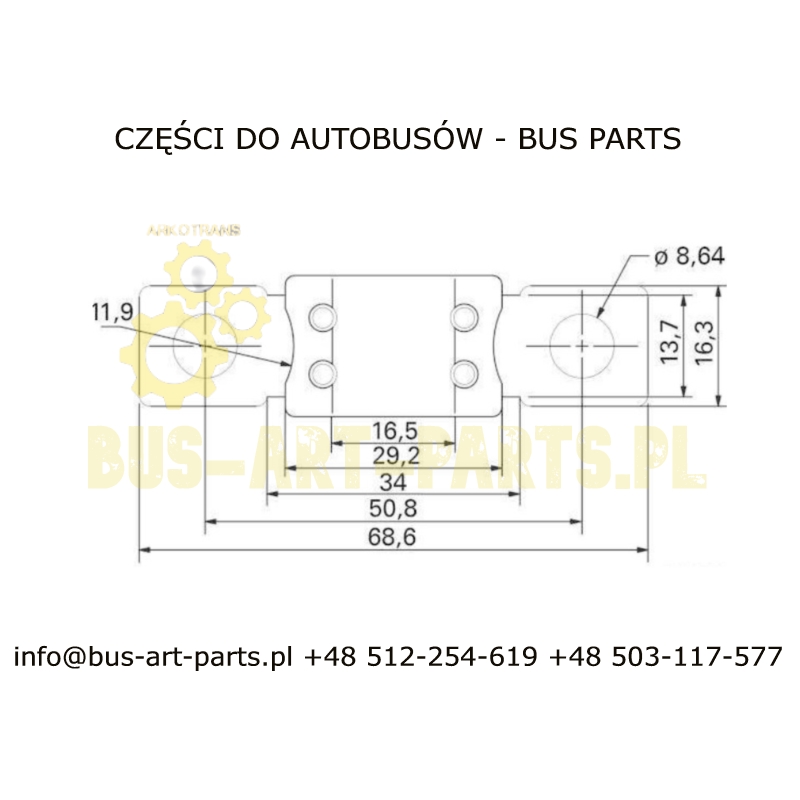 BEZPIECZNIK 500A BRĄZOWY SETRA MERCEDES BOVA