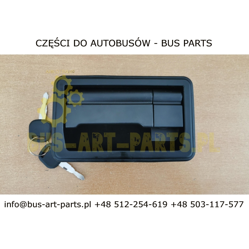 KLAMKA KLAPY KASETA NEOPLAN BOVA SCANIA IRIZAR SPRINTER BLOKOWANA MANUALNIE ZAMIENNIK Z WKŁADKĄ I 2 KLUCZYKAMI / BEZ CYLINDERKA