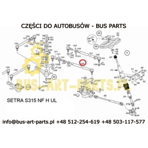 DRĄŻEK KIEROWNICY WZDŁUŻNY SETRA S315 NF / POPRZECZNY SETRA S431DT LEWY PRAWY