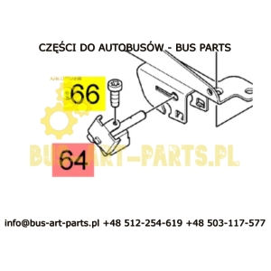 OŚKA WSPORNIK DŹWIGNI ZWALNIANIA OPARCIA LEWA MERCEDES TOURISMO EURO 4 SETRA