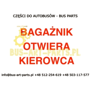 NAKLEJKA BAGAŻNIKI OTWIERA KIEROWCA NAPIS CZERWONY