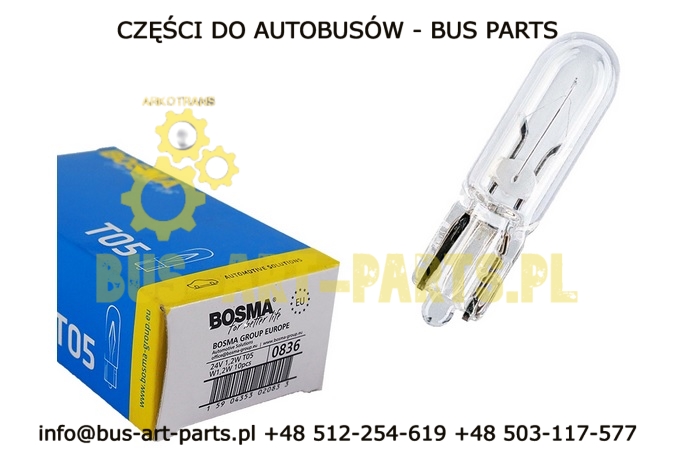 ŻARÓWKA 24V T05 W2X4.6D 1,2W 24V T05