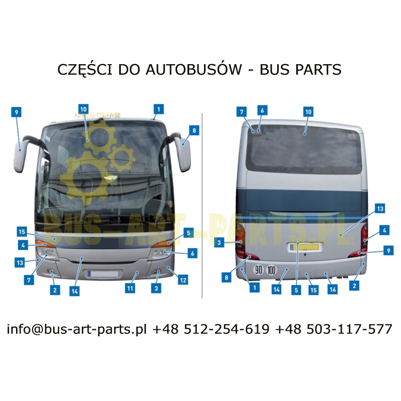 ZDERZAK TYŁ ŚRODKOWY SETRA S4.. GT GT-HD UL