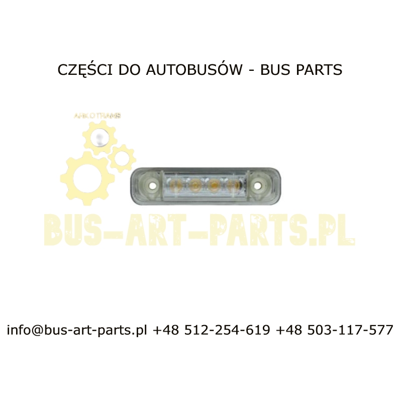 LAMPA OBRYSOWA BIAŁA PRZÓD GÓRNA NAD SZYBĄ VAN HOOL T9.. ACRON 11055571
