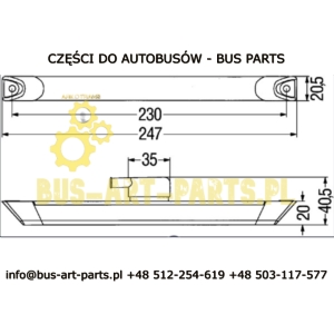 LAMPA POZYCYJNA OBRYSOWA TYŁ LED VOLVO 9000 9700 9900 247X20,5 24V E13 02 0515