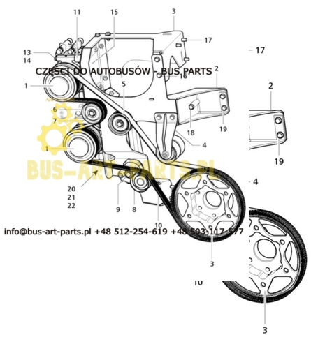 PASEK KLIMATYZACJI BOVA VDL FUTURA II MAGIQ SILNIK DAF MX