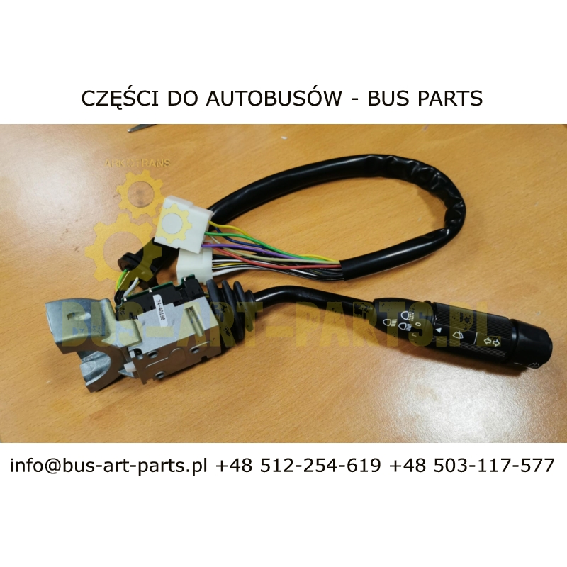 PRZEŁĄCZNIK POD KIEROWNICĄ KIERUNKOWSKAZÓW ŚWIATEŁ WYCIERACZEK VAN HOOL T9.. T915 PRZEŁĄCZNIK ZESPOLONY ZAMIENNIK BEZ OBUDOWY I