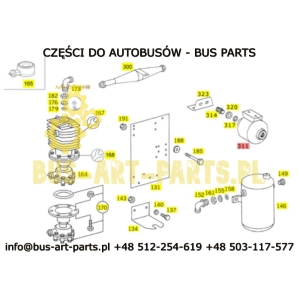 ZBIORNIK POWIETRZA 1,1L ZE WSPORNIKIEM PRZED ODOLEJACZEM MERCEDES TRAVEGO SETRA S3.. S4.. 2XM26X1,5