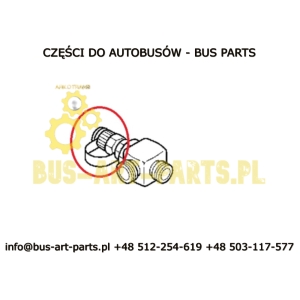 PRZYŁACZE NAPEŁNIANIA UKŁADU KIEROWNICZEGO SETRA S4.. TRAVEGO TOURISMO 3 OSIE PRZYŁĄCZE DO NABIJANIA WKRĘCONE W KOLANO NA SIŁOWN