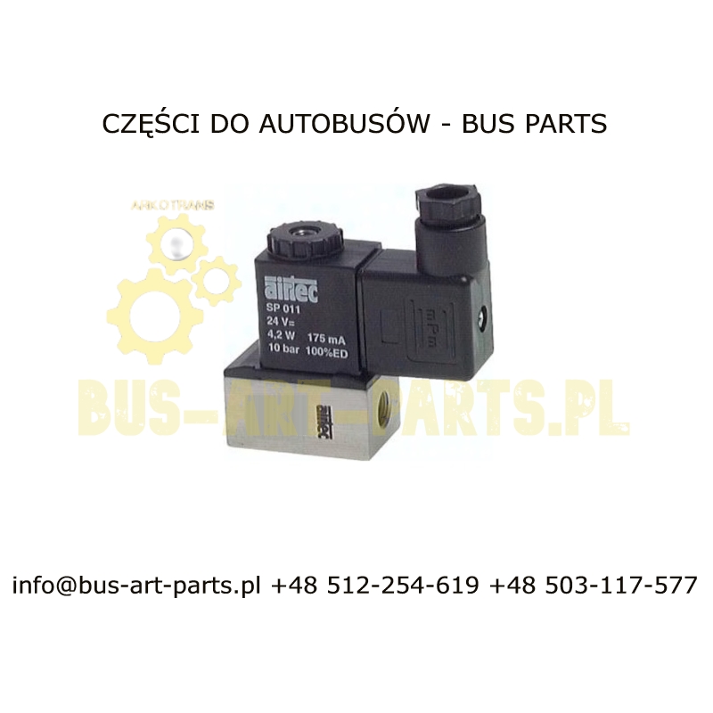 ELEKTROZAWÓR PRZELOTOWY NC ZAMKNIĘTY OTWIERAJĄCY PRZYŁĄCZA 1/8" 24V DC FUNKCJA 3/2 ZASTĘPUJE BURKERT 133266 24V