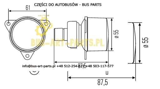 LAMPA POZYCJA COFANIA BIAŁA MODUŁOWA BOVA MAGIQ FUTURA EURO 4 EURO 5 SZKŁO DYMIONE