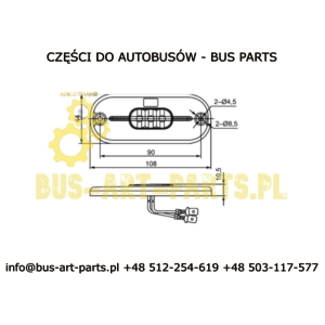LAMPA OBRYSOWA BOVA ZAMIENNIK ROZSTAW 90mm BOVA 20281088