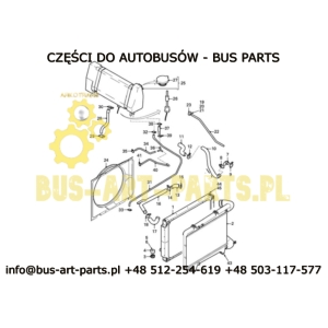 RURA PRZEWÓD DO CHŁODNICY WODY BOVA 2002- EURO III FUTURA MAGIQ
