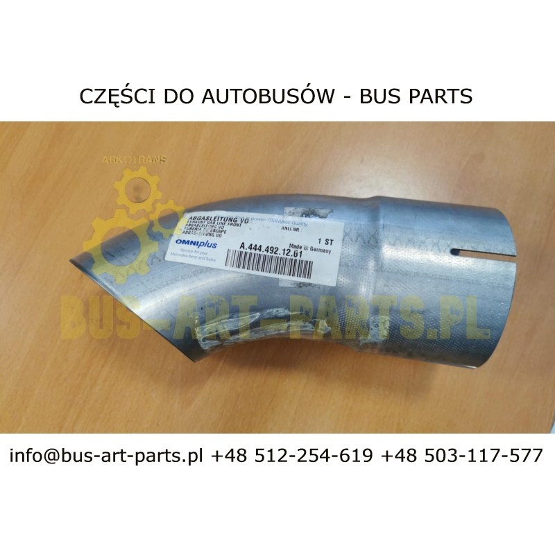 RURA WYDECHOWA KOŃCOWA  MERCEDES TOURINO O510 - WLOTOWA DO TŁUMIKA 4444921201
