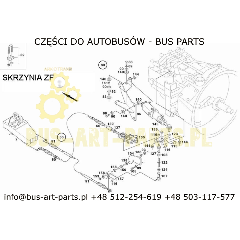 LINKA ZMIANY BIEGÓW SETRA S315 GT-HD OM442LA ZF 8S180