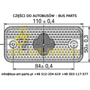 LAMPA OBRYSOWA POMARAŃCZOWA LED VOLVO 9700 9900 110X50 L-84mm