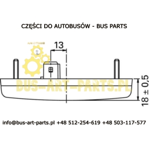 LAMPA OBRYSOWA POMARAŃCZOWA LED VOLVO 9700 9900 110X50 L-84mm