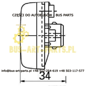 LAMPA OBRYSOWA POMARAŃCZOWA LED VOLVO 9700 9900 110X50 L-84mm
