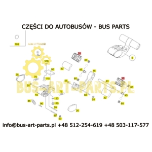 NAKŁADKA PODNÓŻKA FOTELA FOTELA NSC EVOBUS PO 2009- SETRA S4.. S5.. MERCEDES TOURISMO TRAVEGO ŻEŃSKA