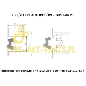 ZAWIAS GUMOWYŁĄCZNIK  KLAPY ZABUDOWY IVECO INDCAR WING MAGO COWOL