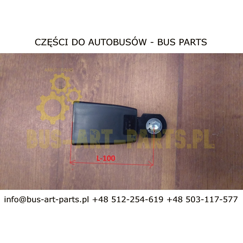 ZAMEK ZAPIĘCIE PASA FOTELA UNIWERSALNY L-100mm Q-14mm SETRA S3.. S4.. MERCEDES TRAVEGO TOURISMO MAN LION FOTELE KIEL