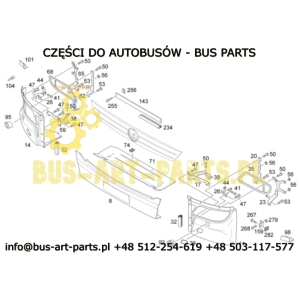 ZDERZAK PRZÓD ŚRODKOWY MERCEDES TOURISMO 2006-