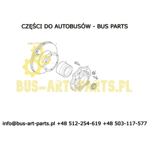 NAKRĘTKA TYLNEJ PIASTY VAN HOOL T9.. T915 PIASTA NA TARCZY Z ŁOŻYSKIEM KOMPAKTOWYM 10963147 NOWY TYP BEZ PODKŁADKI