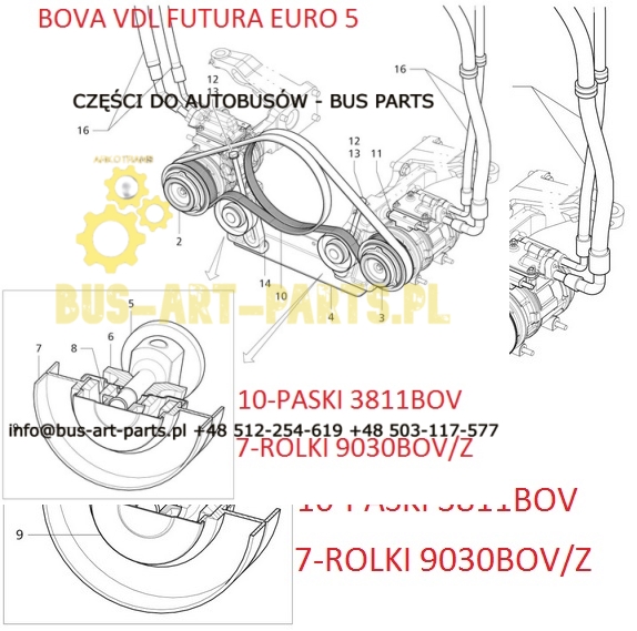 PASEK KLIMATYZACJI VDL BOVA FUTURA EURO 6 2009-