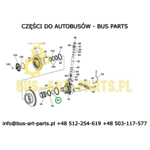 O-RING ORING ŁOŻYSKA PIASTY PRZÓD ZF RL85E VDL FUTURA II BOVA MAGIQ